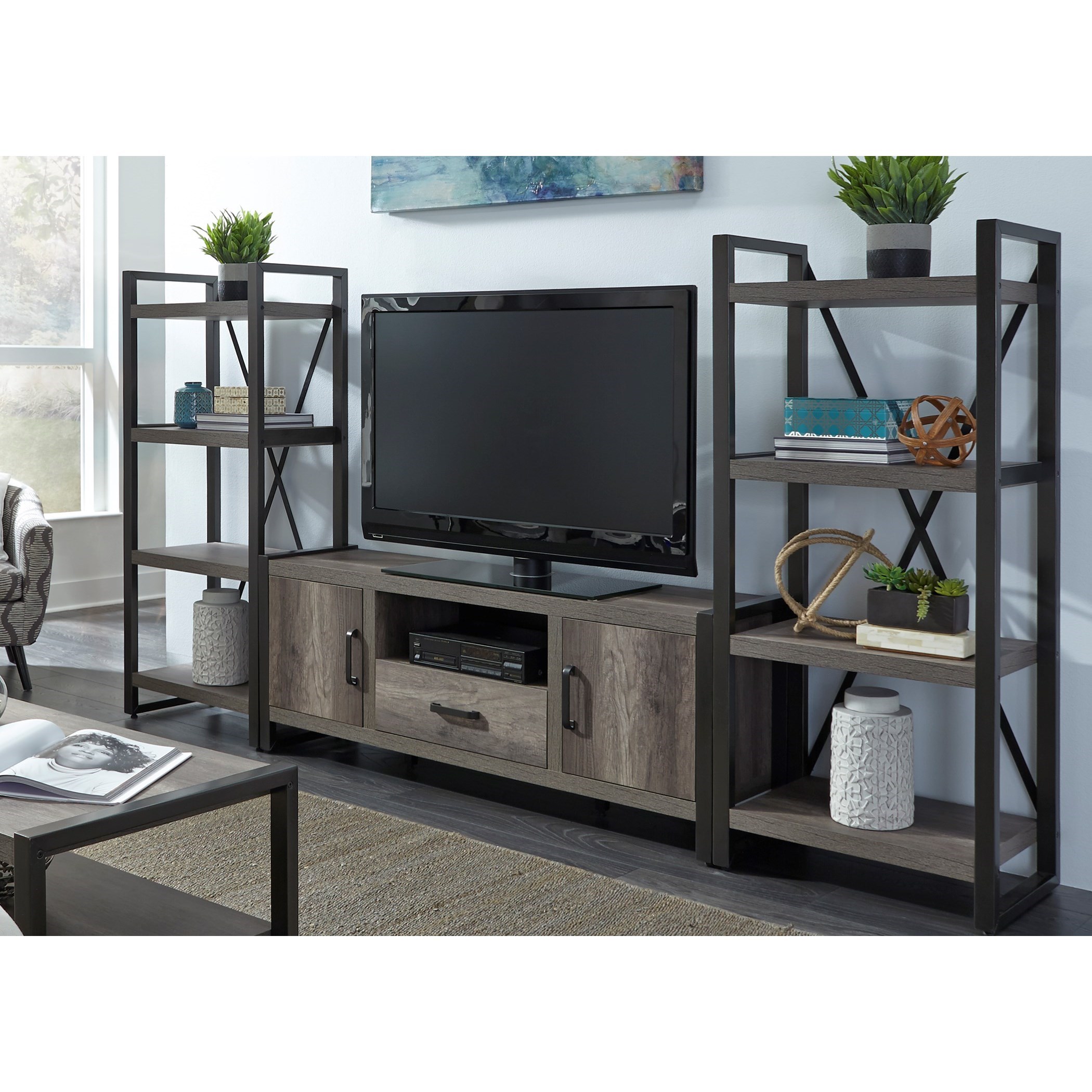 Liberty Furniture Tanners Creek Contemporary Entertainment Center with Piers Darvin Furniture